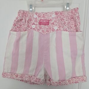 Vintage OshKosh B'gosh Floral and Striped Girl's Shorts - 6 X